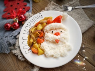 15、圣诞咖喱鸡饭,成品。