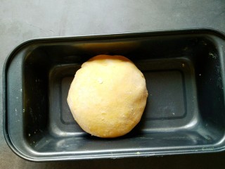4、宝宝最爱的小蜜蜂豆包,揉成一个光滑的面团，放到盒子里醒发。