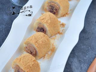 16、香芋红豆驴打滚,成品。