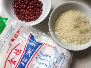 1、红豆小圆子糖粥,食材。