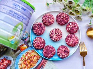 15、紫薯燕麦饼,好吃到停不下来。