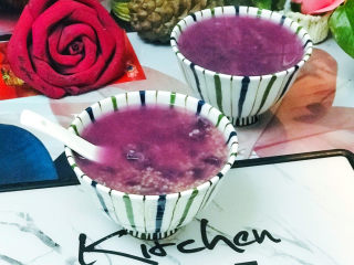 18、紫薯小米粥,美味的紫薯小米粥上桌了