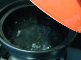 11、苹果小米粥,锅里水开了；