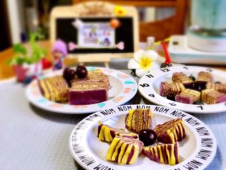 14、紫薯南瓜发糕,中式糕点～