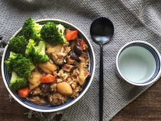 18、香菇鸡腿饭,香喷喷的鸡腿饭完成了,赶紧开动吧????
