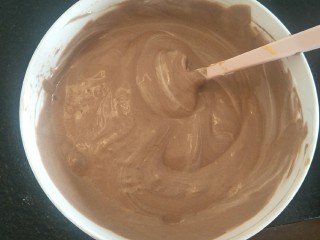 10、脆皮巧克力蛋糕卷,继续倒入蛋白糊中,倒入烤盘中。