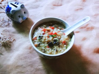 12、鸡肝彩蔬粥,美食