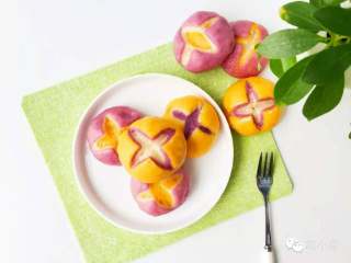 4、三色开花馒头,出锅