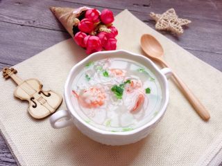 18、鲜虾粥,成品。