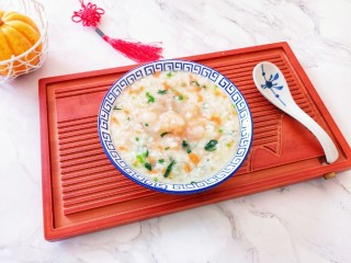 15、蔬菜虾仁粥,营养又好吃。