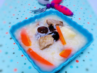 22、香菇排骨粥,装盘；