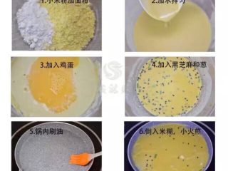 7、小米食谱集合,这个饼做好可以直接吃，也可以卷着蔬菜吃。