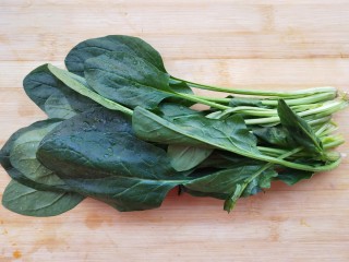 1、菠菜豆渣饼,菠菜洗净。