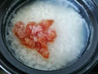 13、猪肝瘦肉粥,放入瘦肉