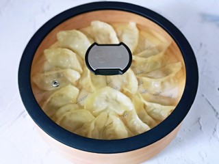 15、葱香鲜肉蒸饺,盖上盖子还可以保温，坐等宝贝回来。