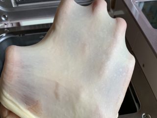 2、豆沙小餐包,揉至能拉出薄膜