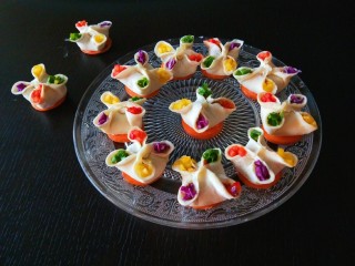 27、早餐五彩缤纷四喜蒸饺,成品图