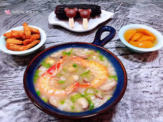 13、鲜虾干贝粥,一个人也要吃幸福满足感噢