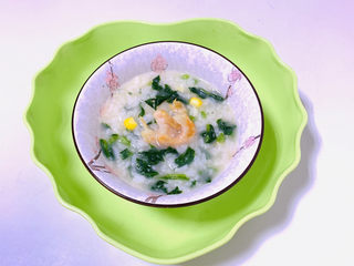 22、蔬菜虾仁粥,青菜也会很美味哦