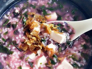 14、苋菜豆腐咸粥,开始美美的享用吧！