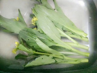 3、菜心肉末粥,菜心也泡下水