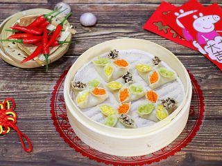 16、四喜蒸饺,成品图。