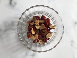 1、红枣糯米糕,将红枣洗净去核，切成小丁