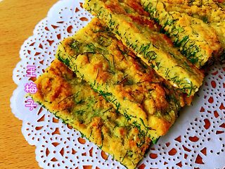 7、茴香苗鸡蛋饼,成品。