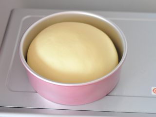 8、奶酪包,天冷可使用烤箱的发酵功能,发酵至面包体积明显变大,轻按表面可回弹。