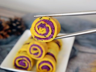 20、紫薯糯米鸡蛋卷,开吃喽!