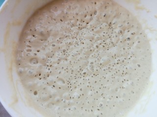 9、健康美味之蒸荞糕,发酵好的面糊