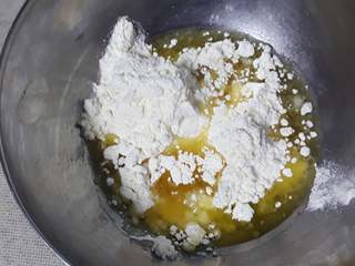 6、中式点心~白酥皮玫瑰鲜花饼（素油版）,6.混合油酥，全部用料。