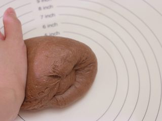 21、甜心可可麻薯馒头,用手揉三至五分钟给面团排气