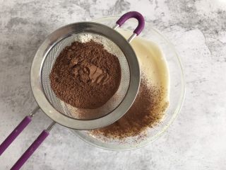 8、巧克力纸杯蛋糕,在筛入可可粉