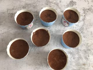 12、巧克力纸杯蛋糕,倒入纸杯中,放入提前预热好的烤箱上下火160度烤20分钟