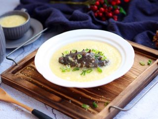 14、鸡汁小米海参粥,成品图。