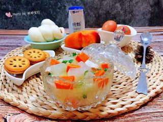 13、冬瓜胡萝卜肉丁汤,好营养的丰盛早餐