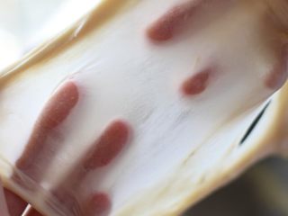 4、米粥吐司,直到拉出薄膜