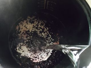 8、软糯香甜黑米粥～电饭锅版,加入足够的水（750ml）