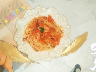 18、培根芝士茄汁意面????,OK完成了。