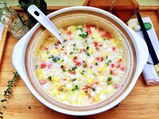 32、剩米饭的华丽转身➕香菇咸肉白菜粥,成品