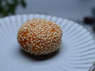 15、脆皮南瓜饼,表面有香香的芝麻，好喜欢。