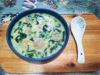 19、菠菜猪肝粥,菠菜猪肝粥成品图