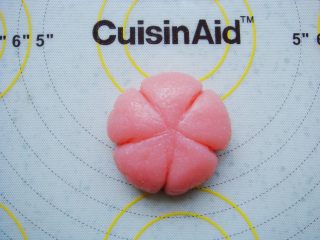 8、樱花和果子,用竹签平均分出5份花瓣。