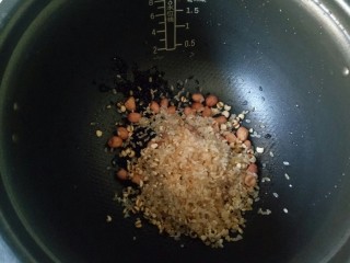 5、红枣黑米粥,大米黄米淘洗干净放入锅中