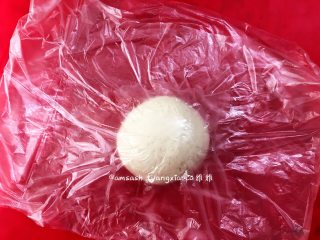6、黑木耳肉末包子,揉圆用保鲜膜盖住松弛15分钟