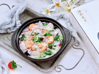 17、海虾皮蛋萝卜粥,鲜甜香糯，每次煮一锅上桌就秒光。