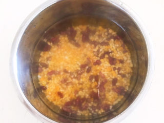 9、玉米渣粥,调匀