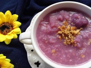 12、紫薯银耳核桃粥,出锅享用吧