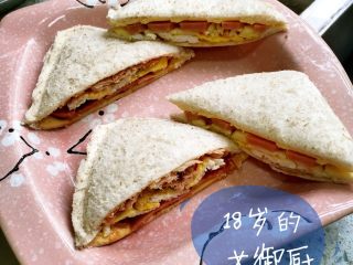 21、????早餐三明治,三明治的做法千千万万种，自己喜欢才是最合适的